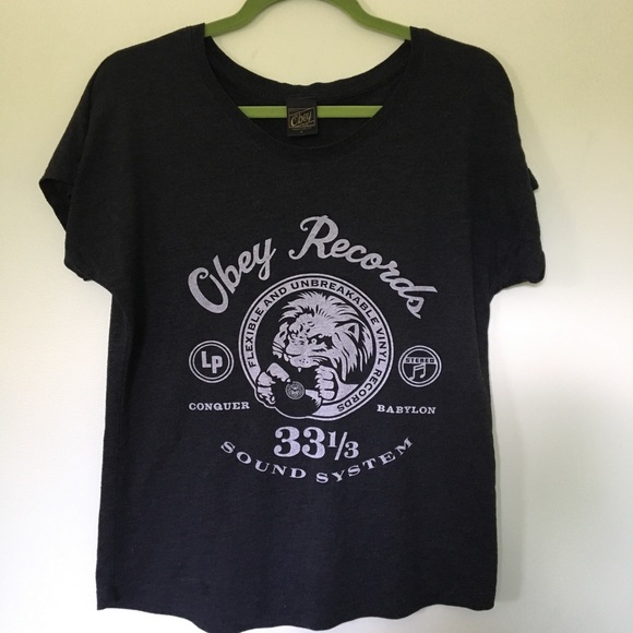 Obey Records T-Shirt - Picture 2 of 4
